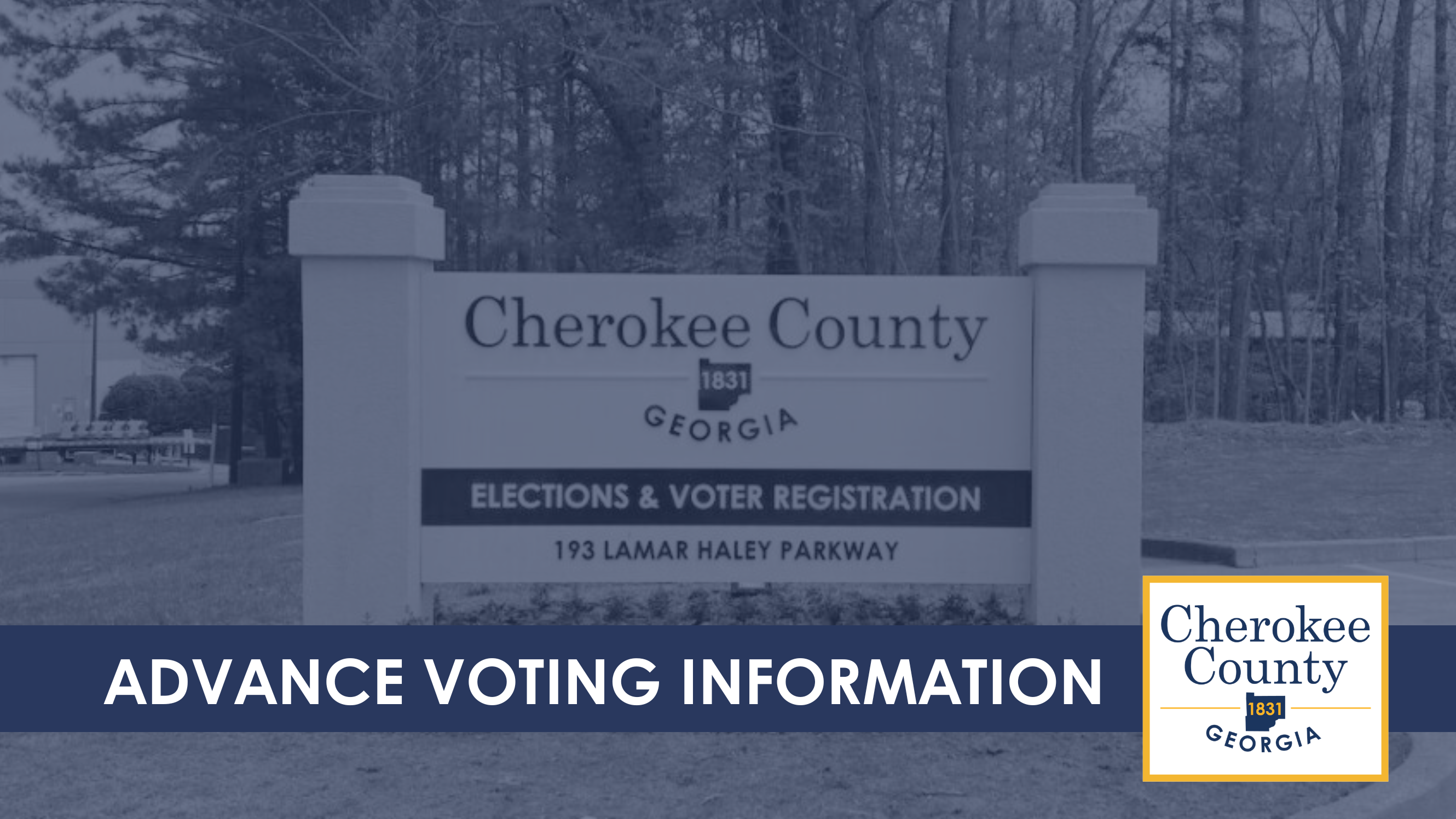 Stock image of sign for the Elections and Voter Registration office